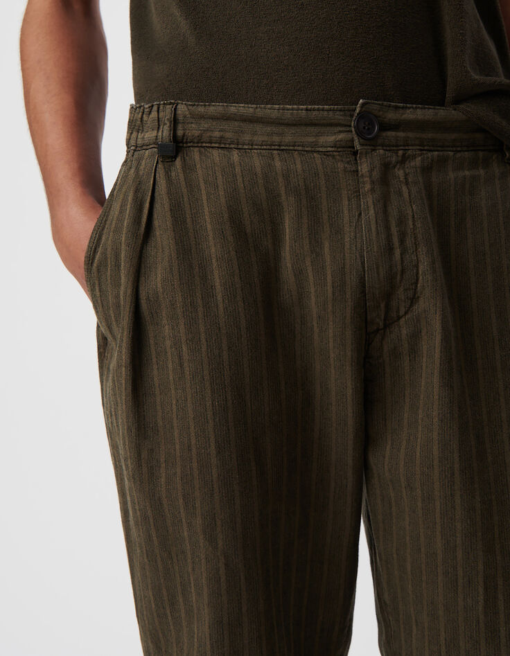 Herrenchinohose, khaki, Streifenmotiv-4