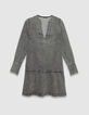 Vestido vaquero gris manga larga mujer-5