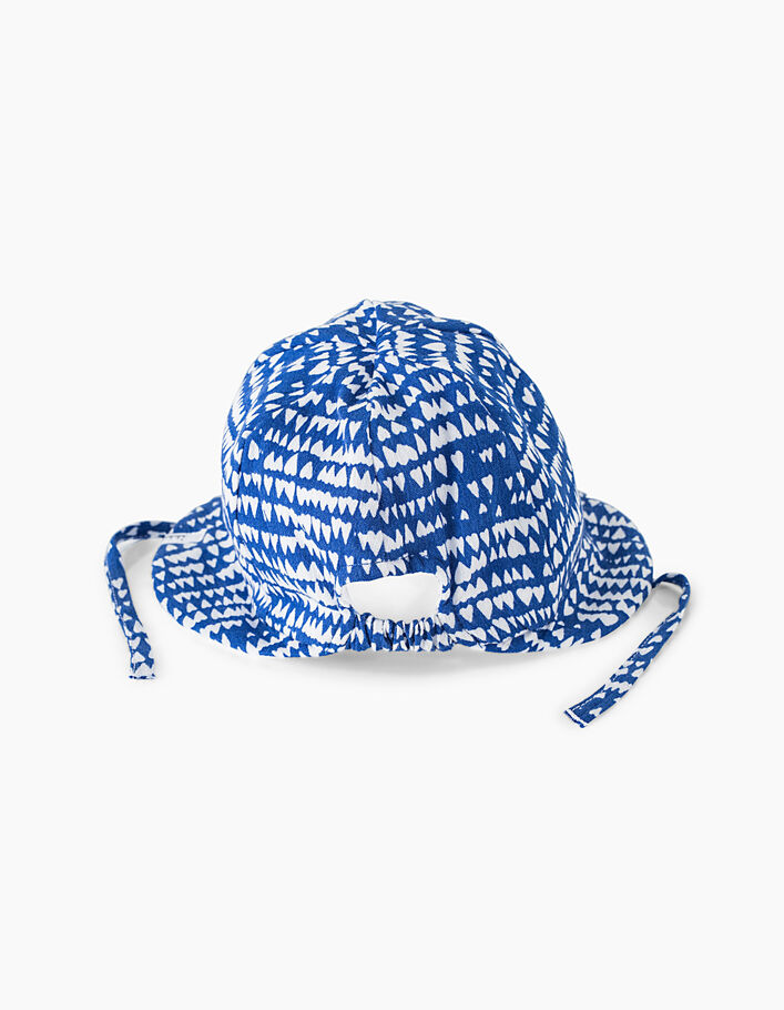 Chapeau réversible bleu et blanc bébé fille - IKKS