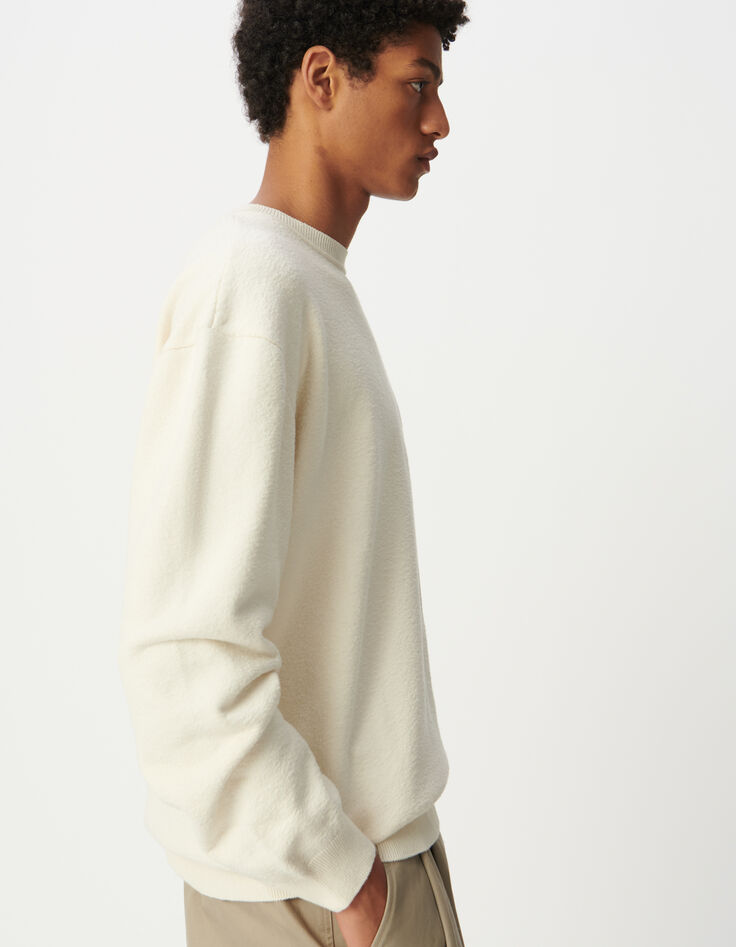 Sweat &eacute;cru maille int&eacute;rieure bouclette Homme-5