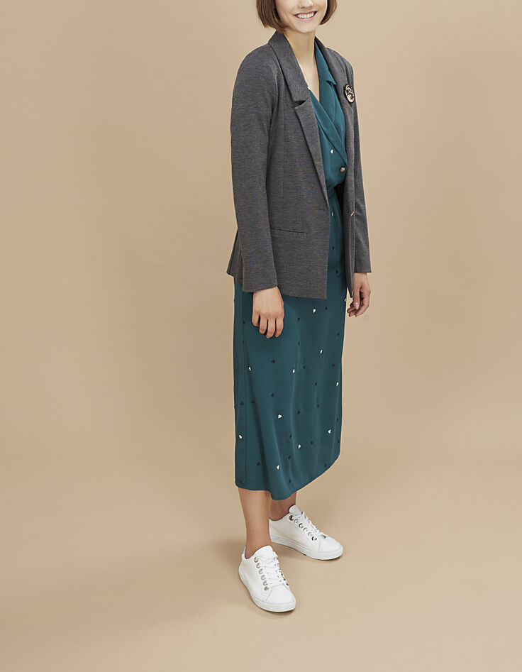 I.Code duck green midi dress with heart embroidery-6 I.Code duck green midi dress with heart embroidery-6