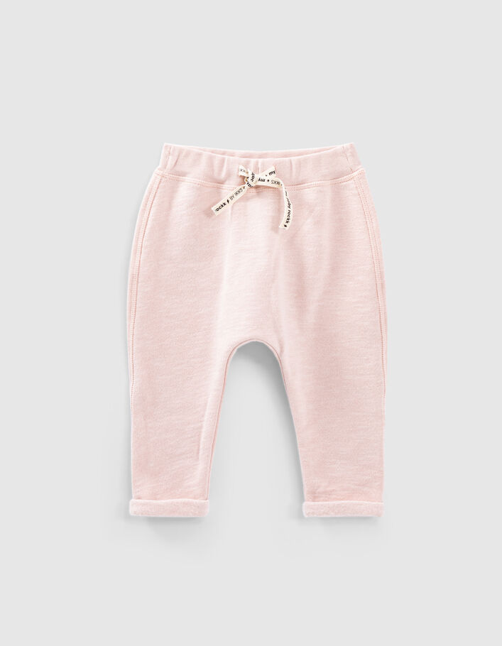 Pantalón rosa pálido felpa bio bebé - IKKS