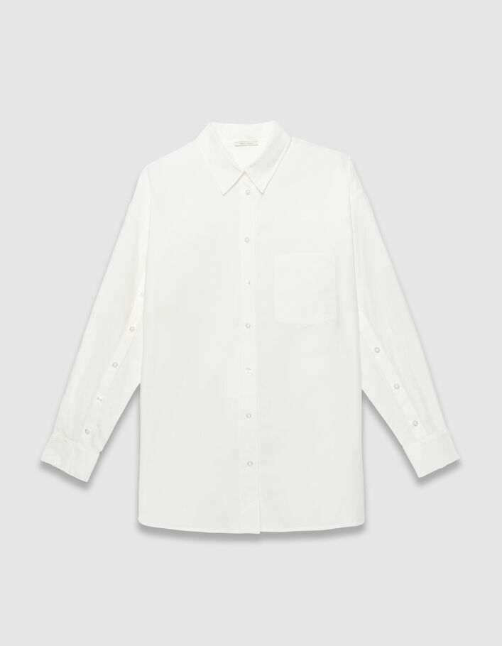 Chemise Blanche Femme Ikks Women's White Oversize Long-sleeved