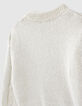 Silberfarbener M&auml;dchentwiststrickpullover-5