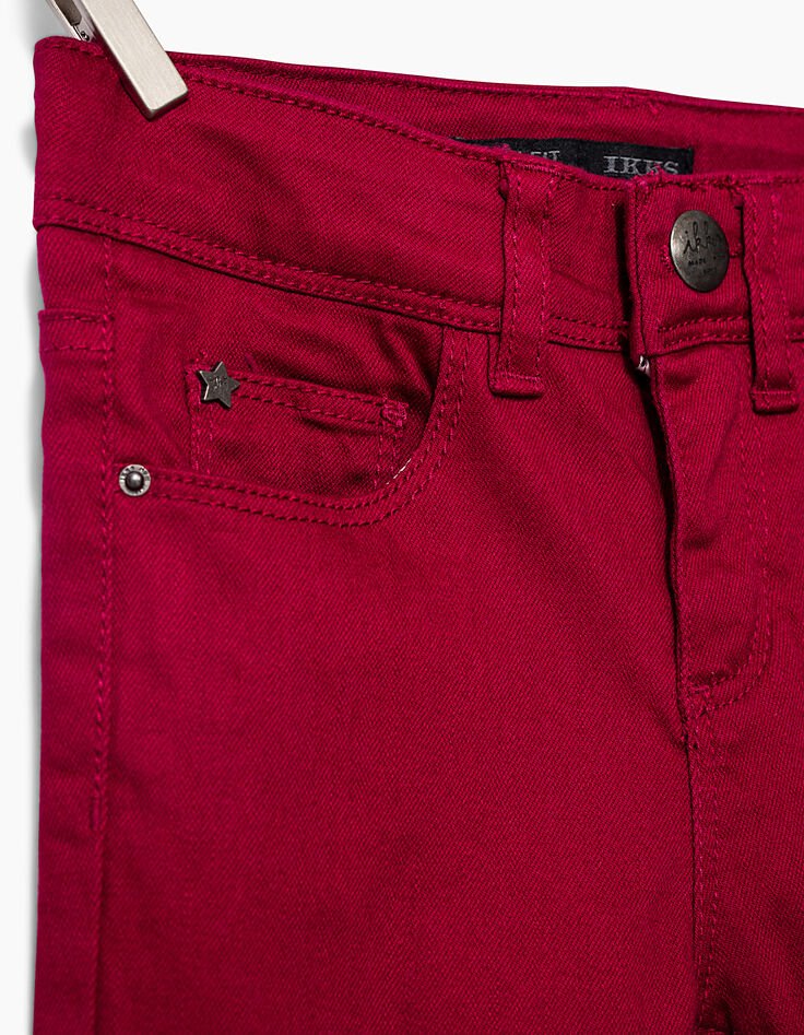 Girls' red skinny jeans-3