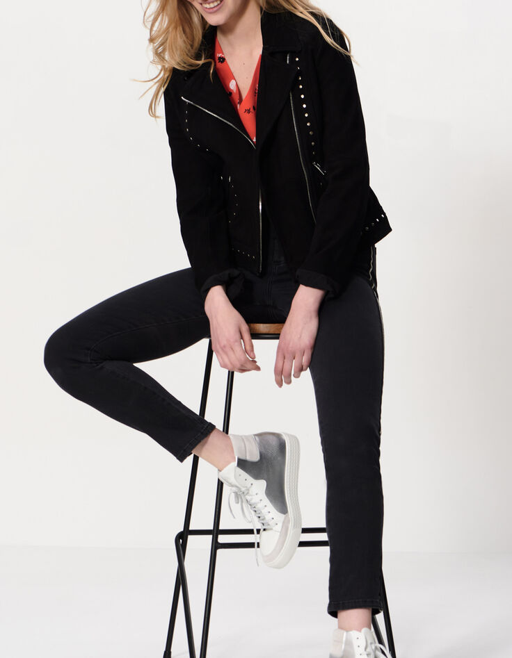 I.Code black suede biker-style jacket-1 I.Code black suede biker-style jacket-1
