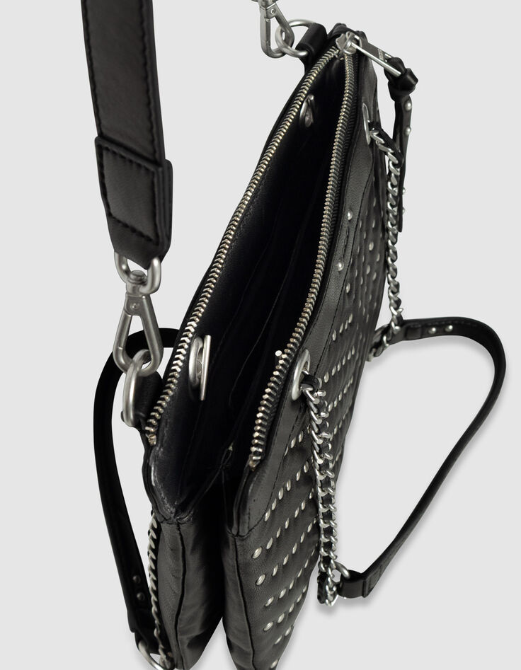 Clutch 1440 Reporter cuero acolchado tachuelas mujer-2