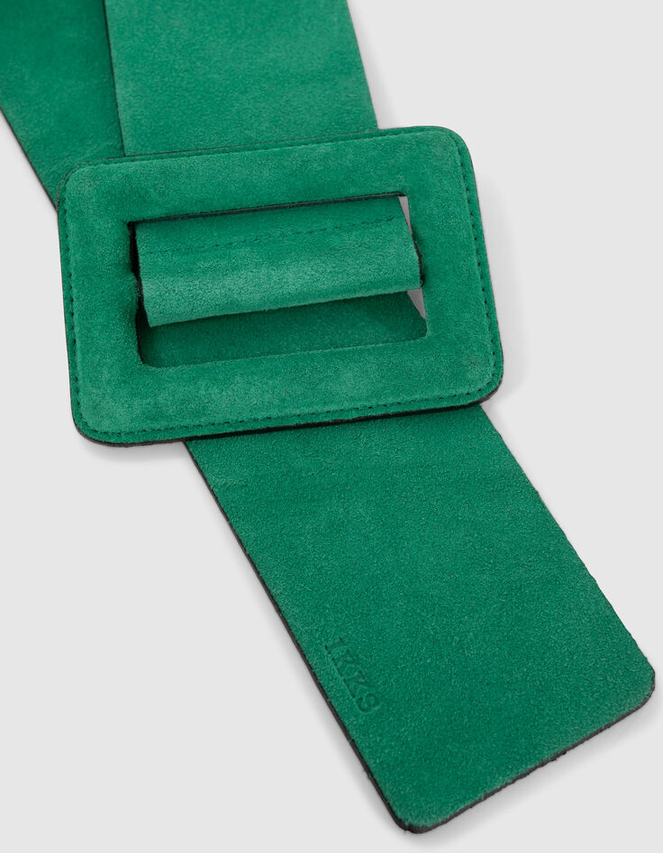 Brede groene riem in suèdeleer Dames-4