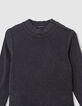 Girls’ black tweed-look mixed-fabric dress-3