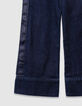 Vaqueros anchos azules franjas anchas laterales niña-7