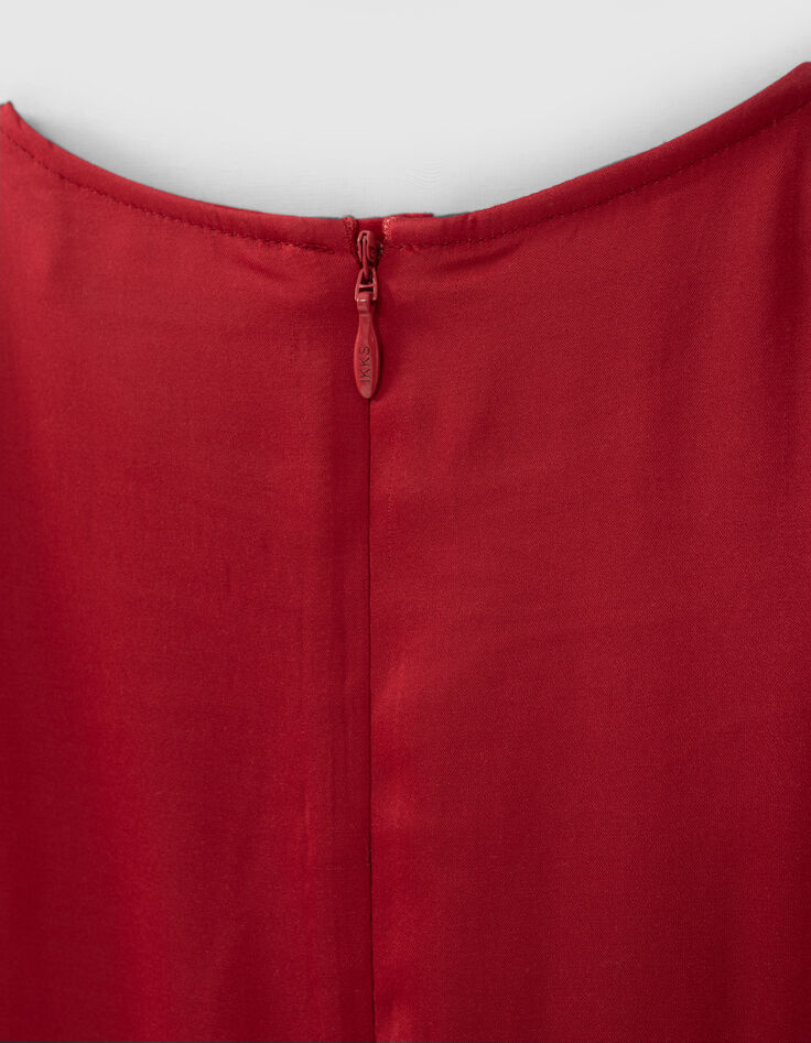 Robe rouge à broderies fille-4