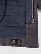 Jungen-Trenchcoat, marineblau kariert, Anorakstil, Nylon-6