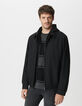 Blouson noir parementure noire amovible Homme-2
