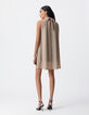 Lockeres goldenes Kleid mit Schnürung hinten Damen-3