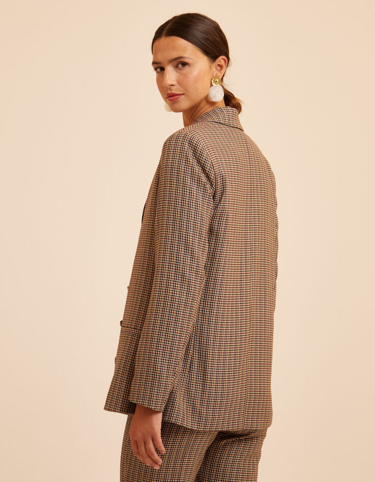 Veste de tailleur beige motif pied-de-puce EMMA I.Code-4