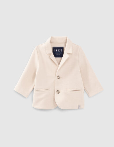 Baby boys’ light beige organic knit jacket - IKKS