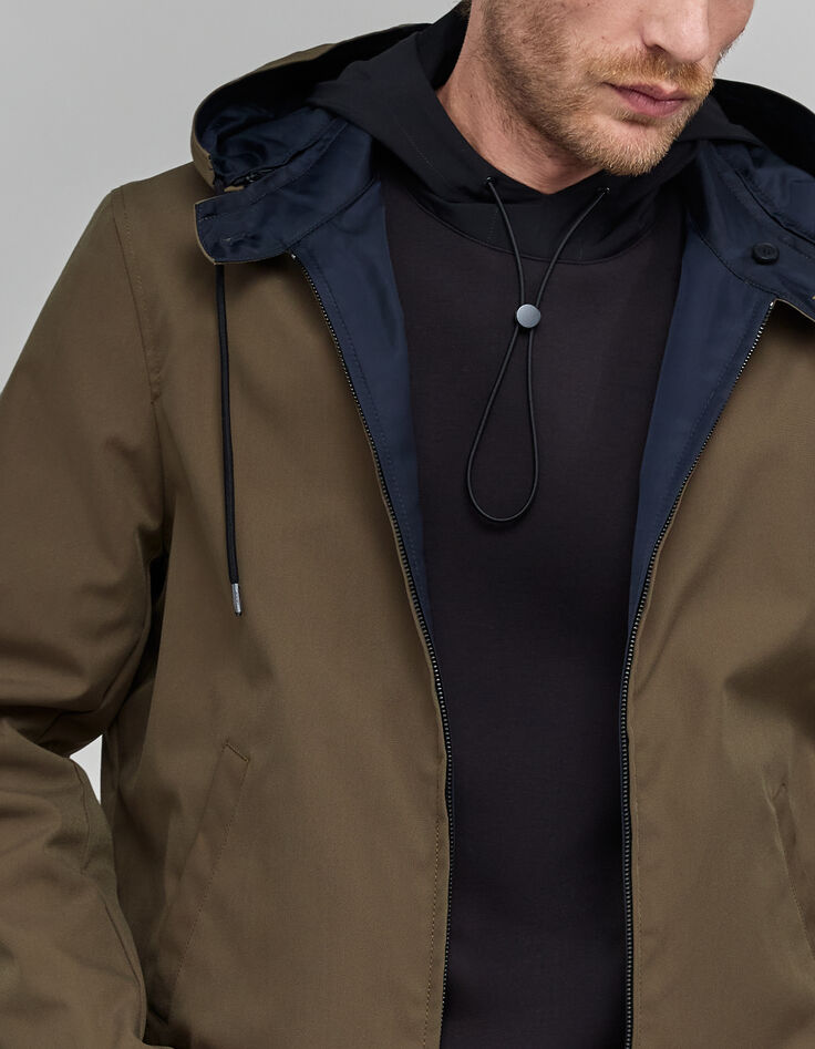 Blouson r&eacute;versible bleu navy et kaki Homme-4