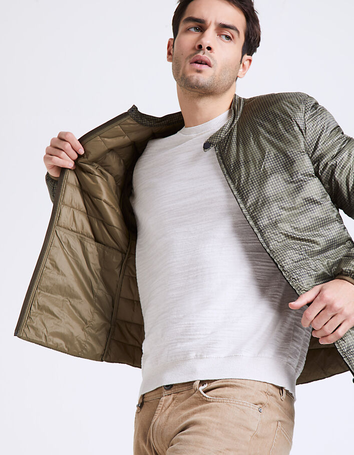 Men's khaki padded jacket - IKKS