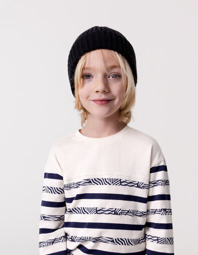 Cremefarbenes Jungen-Matrosenshirt, Zierstreifen - IKKS
