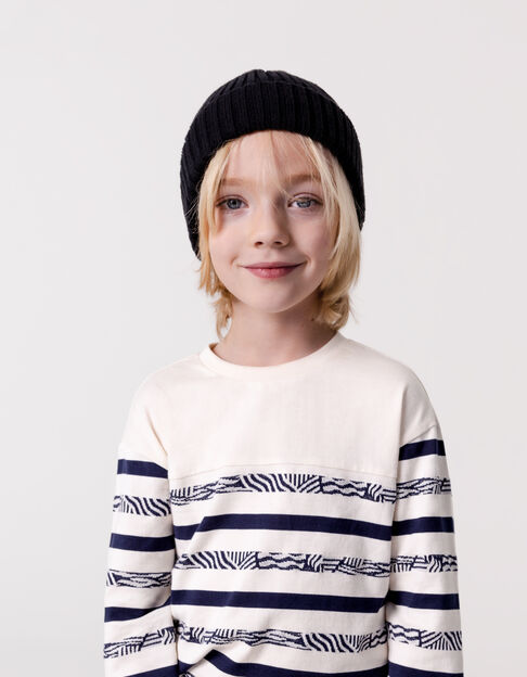 Cream sailor t-shirt fancy stripes for boy - IKKS