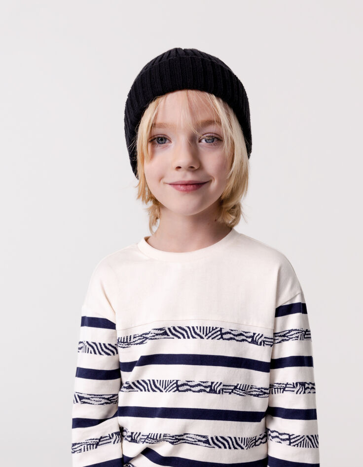 Cremefarbenes Jungen-Matrosenshirt, Zierstreifen-1