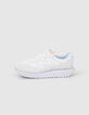 Baskets NEW BALANCE® blanche et rose à plateforme fille-1