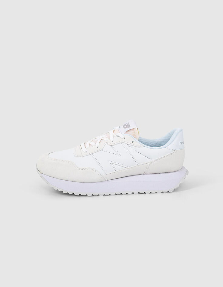 Baskets NEW BALANCE® blanche et rose à plateforme fille-1