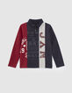 Rugbystil Jungen-Polo marineblau, grau und bordeaux  -1