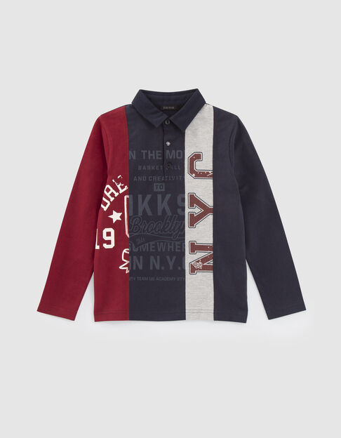 Polo in marine, grijs, bordeaux rugbystijl jongens - IKKS