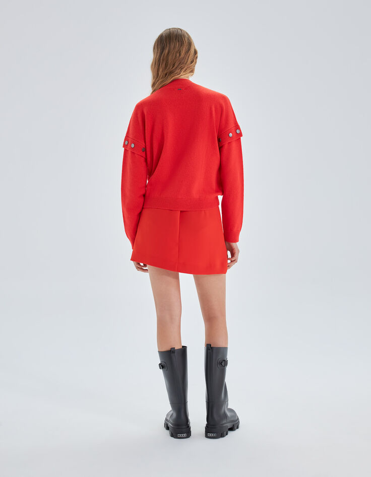 Women’s tangerine A-line short skirt-2