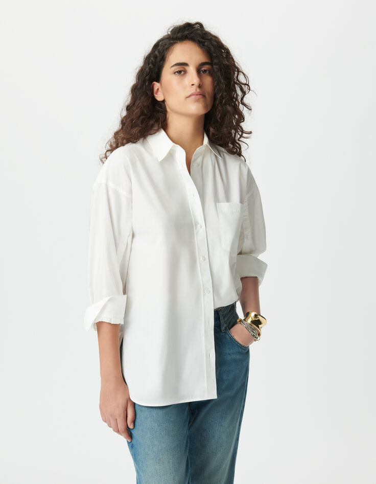 Weißes Oversize-Damen-Langarmhemd-2