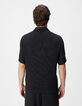 Camisa negra de manga corta de tejido plisado para Hombre-4