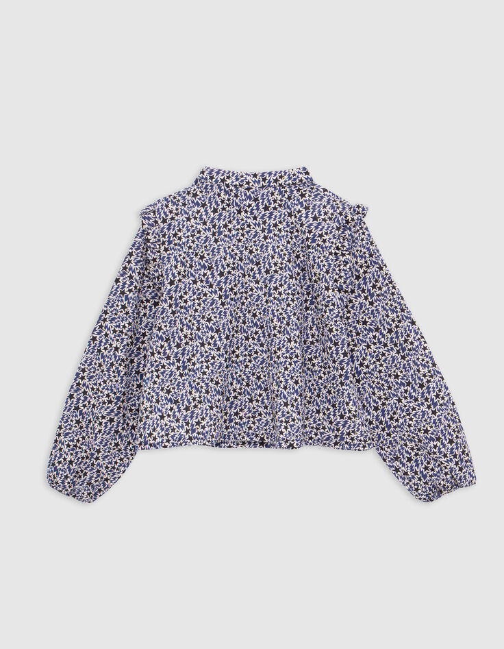 Girl’s ecru organic cotton stars-lightning print blouse-3 Girl’s ecru organic cotton stars-lightning print blouse-3