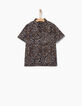 Chemise beige clair à camouflage-léopards garçon -1