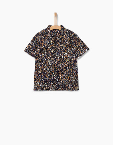 Chemise beige clair à camouflage-léopards garçon  - IKKS