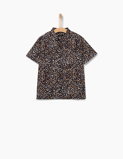 Camisa beige claro camuflaje-leopardo niño  - IKKS