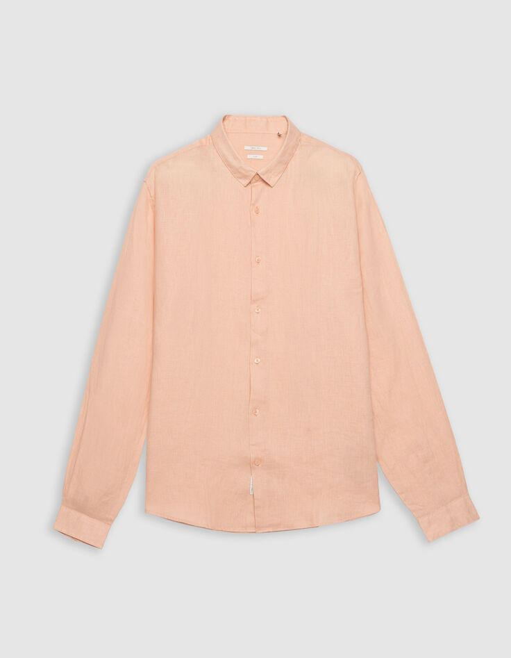 Roze SLIM overhemd in linnen Heren-6