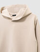 Boys’ beige sweatshirt with embossed slogan on back-7