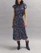 Falda midi viscosa seda flores cerezo mujer-3