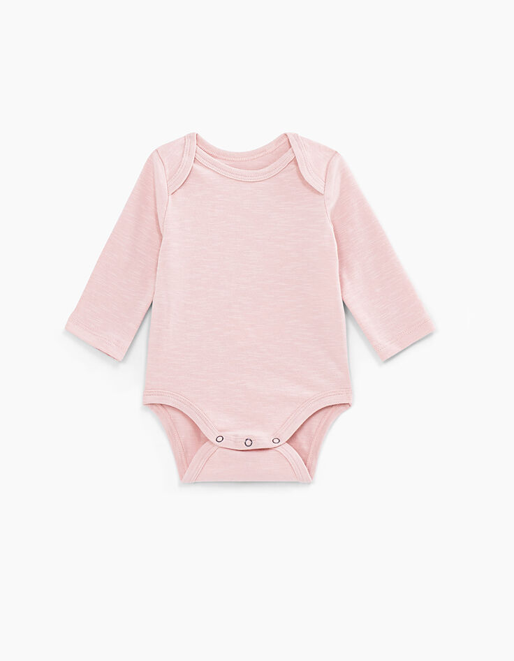 Body rose pâle à personnaliser en coton bio bébé-2