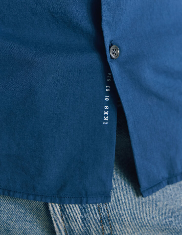 Chemise SLIM bleu denim en voile de coton bio Homme-4 Chemise SLIM bleu denim en voile de coton bio Homme-4