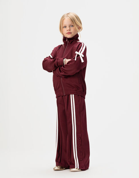 Jogging burdeos rayas blancas niña - IKKS