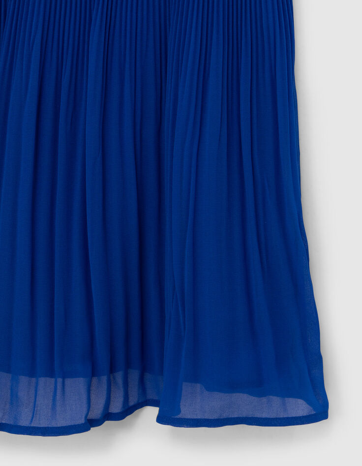 Women’s cobalt recycled pleated top with American armholes-8