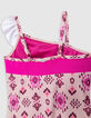 Maillot de bain 1 pièce rose imprimé ethnique fille-5