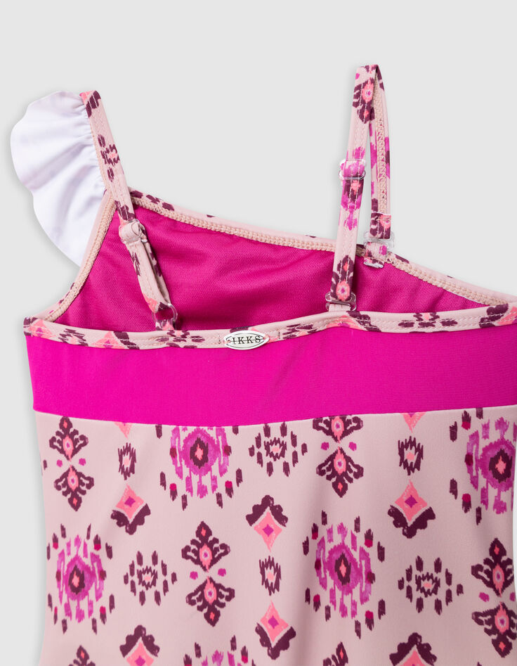 Maillot de bain 1 pièce rose imprimé ethnique fille-5