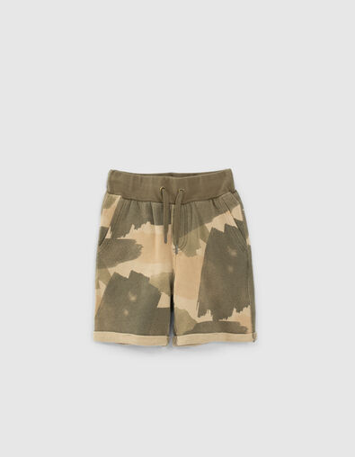 Beige Jungensweatbermudas  mit Camouflagemuster - IKKS