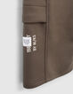 Khaki Jungencargobermudas aus Sweatstoff-5