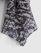Cremewei&szlig;es Damenhalstuch mit Plissee und Animal-Print-2