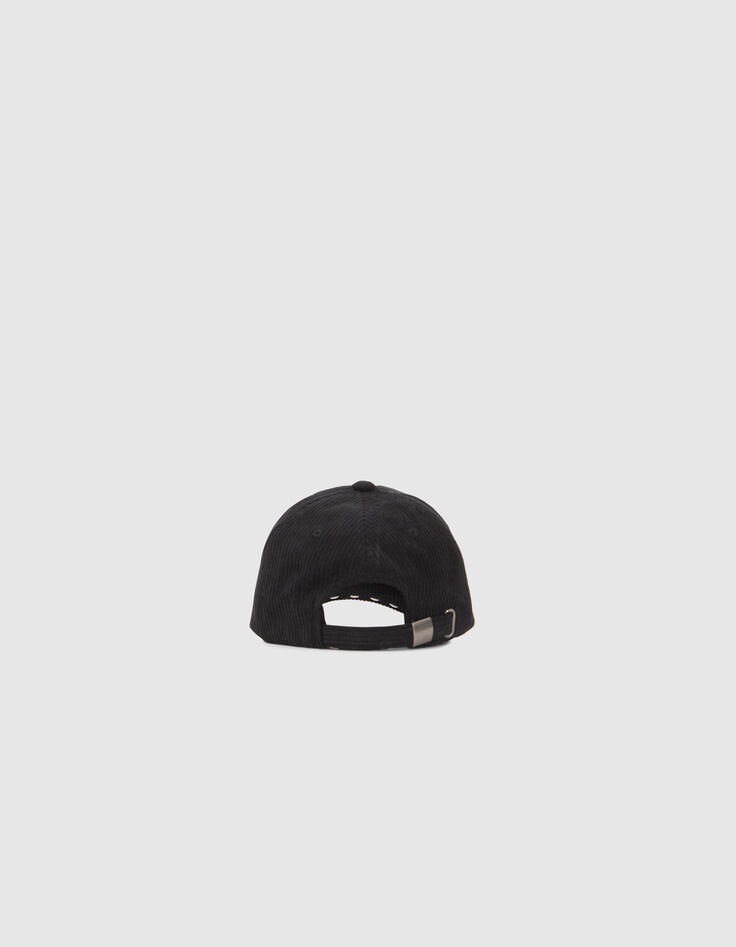 Women&rsquo;s black studded corduroy cap-3