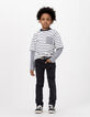 Boy's black SLIM jeans with removable braided waistband-1